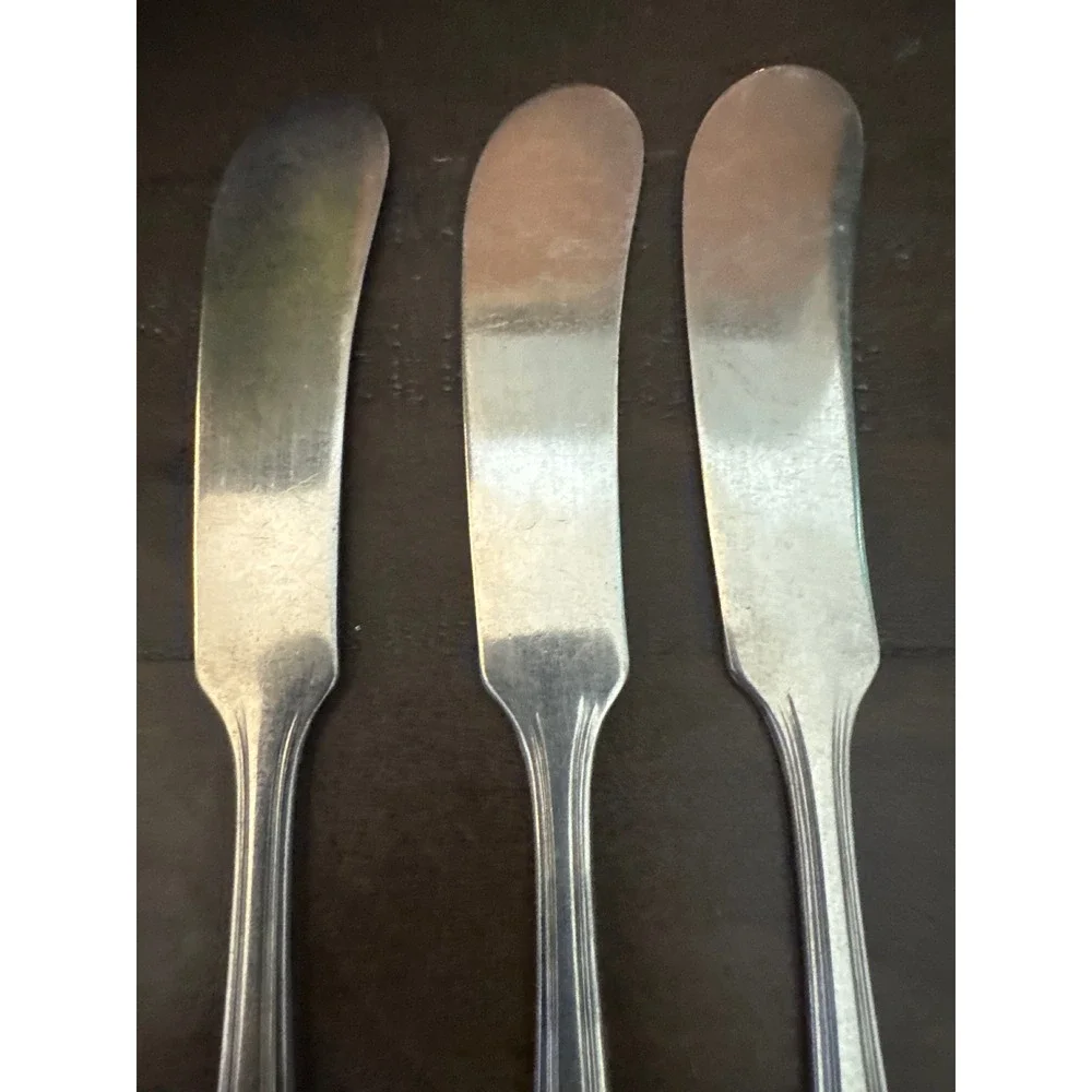 Oneida Silver Paramount Wm A Rogers Butter Spreaders Set of 3 Art Deco 1933 6in